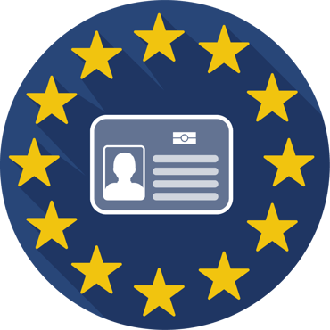 European flag and NFC identity card illustration