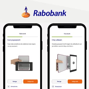 Rabobank onboarding app images with logo header